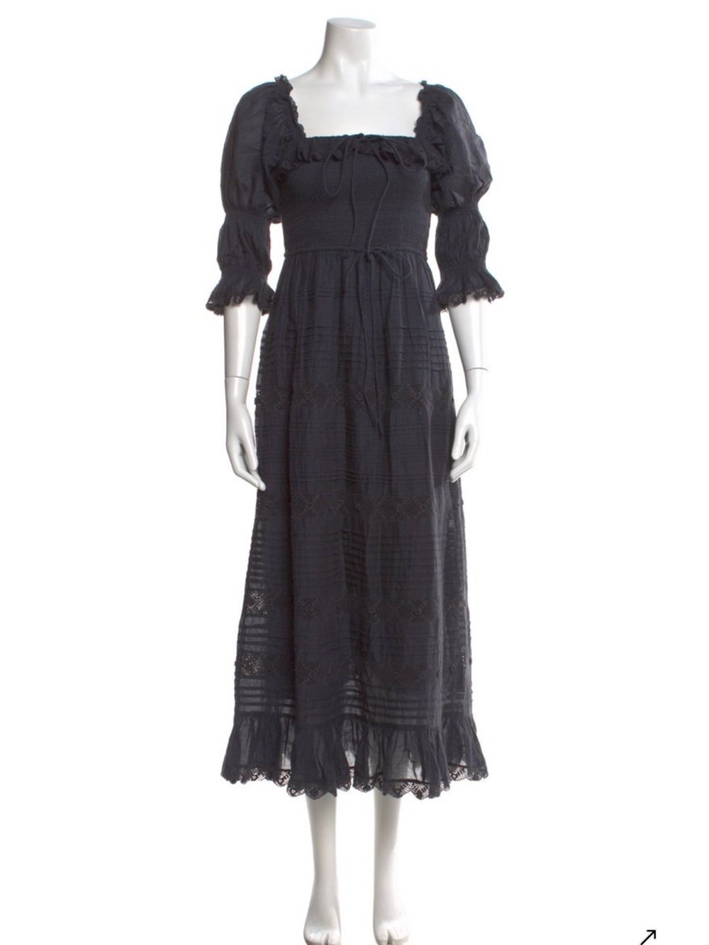 Doen Black Puff-Sleeve Maxi Dress